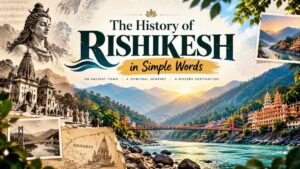 History of Rishikesh with Ganga, temples, Himalayan landscape and spiritual heritage